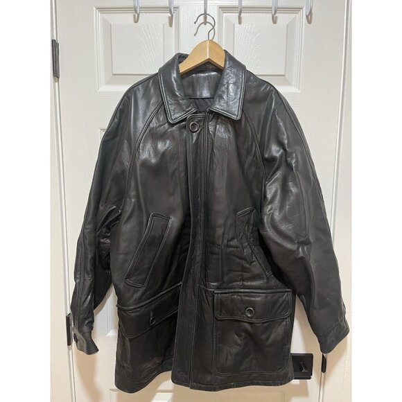 Vintage Golden Bear Leather Thinsulate Jacket Men Black Med Made In USA EUC